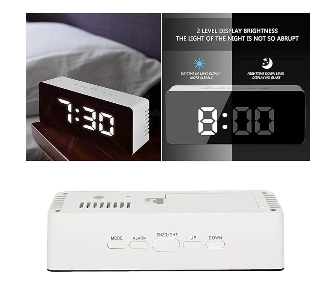 Digital LED Mirror Alarm Clock